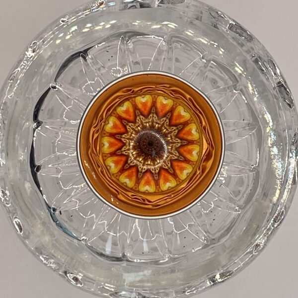 Made_by_DCH Upcycling Kaffeekapseln *Kettenanhänger mit Glascarbochon* K+ orange Glasstein: groß 1