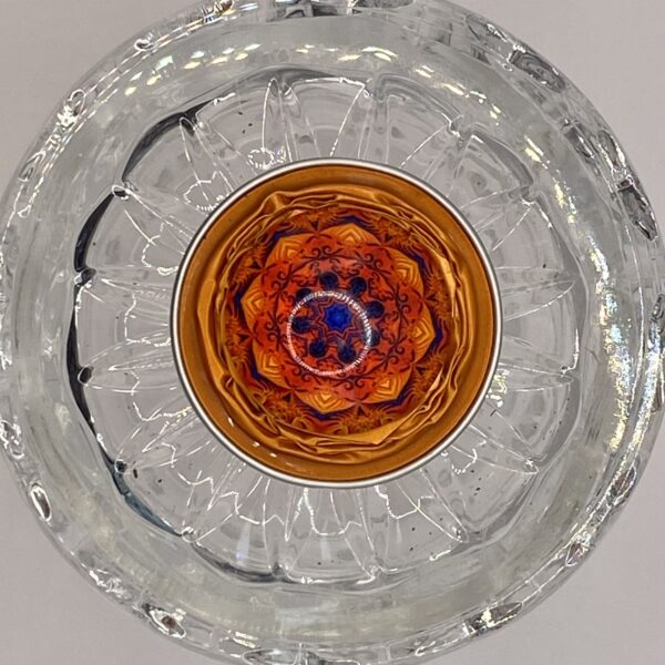 Made_by_DCH Upcycling Kaffeekapseln *Kettenanhänger mit Glascarbochon* K+ orange Glasstein: groß 9