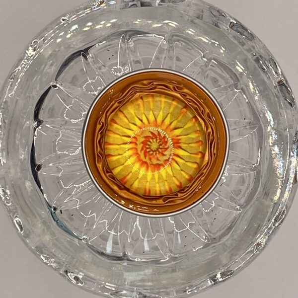 Made_by_DCH Upcycling Kaffeekapseln *Kettenanhänger mit Glascarbochon* K+ orange Glasstein: groß 21