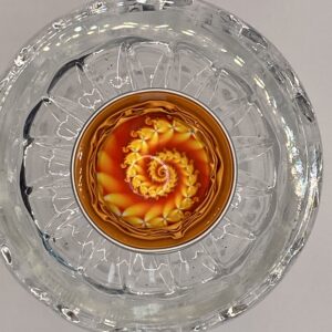 Made_by_DCH Upcycling Kaffeekapseln *Kettenanhänger mit Glascarbochon* K+ orange Glasstein: groß 34