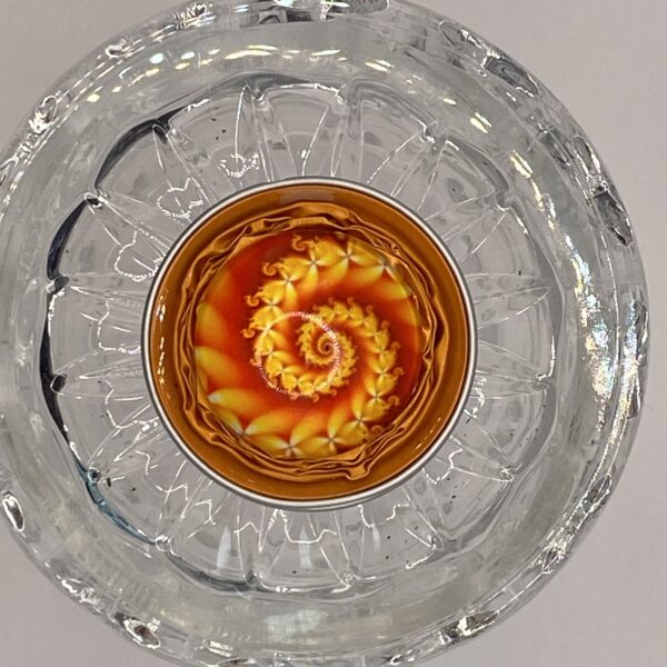 Made_by_DCH Upcycling Kaffeekapseln *Kettenanhänger mit Glascarbochon* K+ orange Glasstein: groß 34